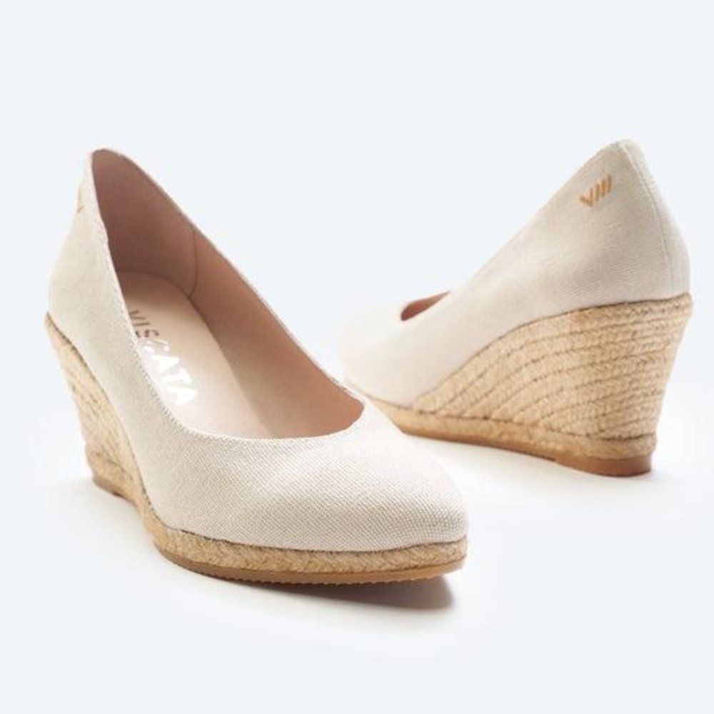 Women's Cream Wedge Espadrilles